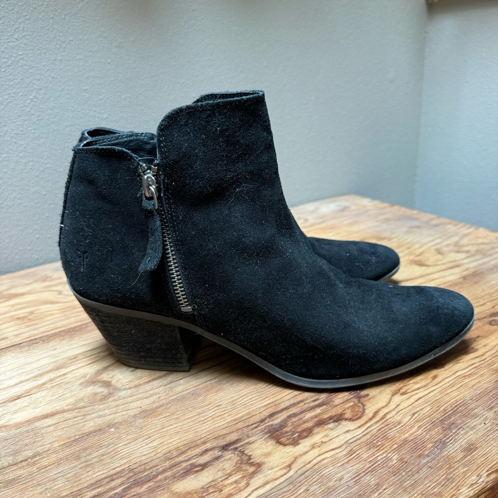 FRYE black suede booties
